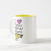 私はチーズマグよりも君が大好きだ ツートーンマグカップ (正面左)