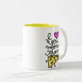 私はチーズマグよりも君が大好きだ ツートーンマグカップ (正面右)