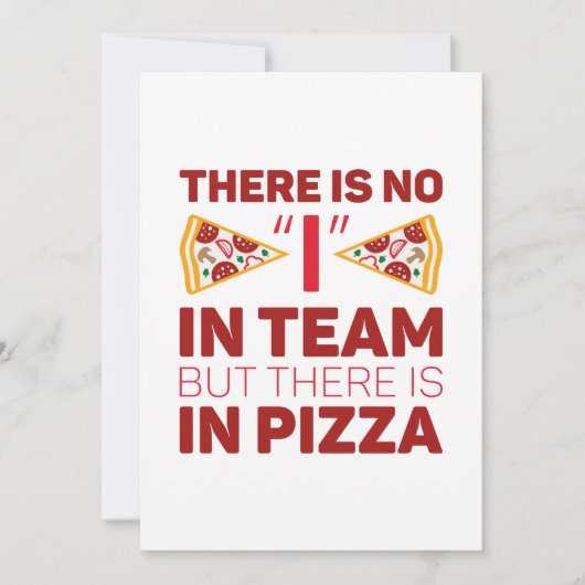 私はチームに入っていないが、ピザに入っている サンキューカード (正面)