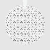 私はチーム名ホッケースティックスポーツカラーが大好き オーナメント (裏面)