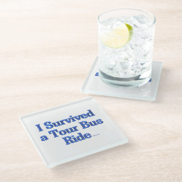 私はツア生き延びバスに乗る白いガラスのコースター ガラスコースター