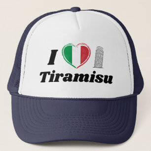 私はティラミスイタリアンハート旗トラッカーハット大好き キャップ
