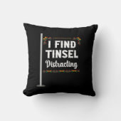 私はティンセルディストラクトなクリスマスお祝い クッション (正面)