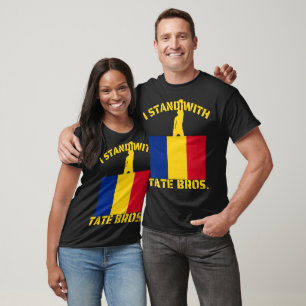 私はテイト・ブラザーズを持っている。ルーマニア国旗 Tシャツ