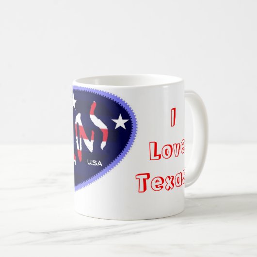 私はテキサス州のマグを愛します コーヒーマグカップ (正面右)