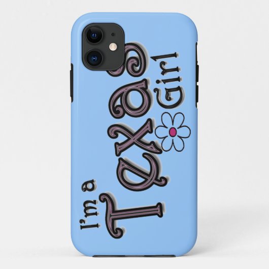 私はテキサス州の女の子、花、青いiPhoneカバーです Case-Mate iPhoneケース (裏面)