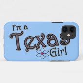 私はテキサス州の女の子、花、青いiPhoneカバーです Case-Mate iPhoneケース (裏面(横))