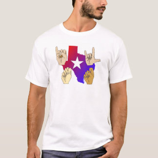 私はテキサス州の手話のTシャツを愛します Tシャツ