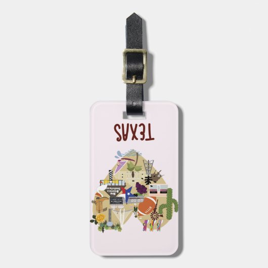 私はテキサス州の荷物のラベルを愛します ラゲッジタグ (正面縦)