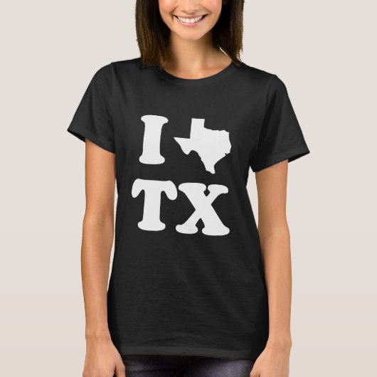 私はテキサス州を愛おもしろい Tシャツ (正面)