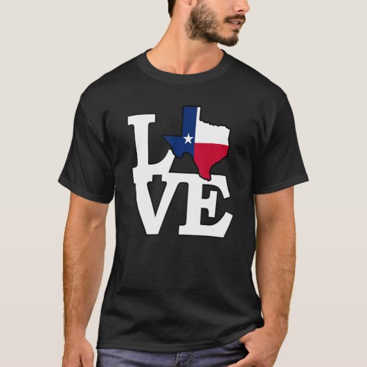 私はテキサス州ローンスター州旗テキサンヒューストンダ大好き Tシャツ (正面)