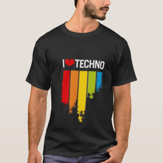 私はテクノのTシャツを愛します Tシャツ