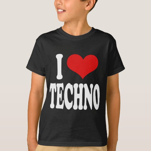 私はテクノを愛します Tシャツ (正面)