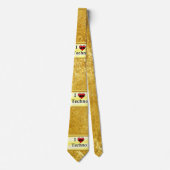 私はテクノを歌うおもしろい赤いハート ネクタイ (正面)