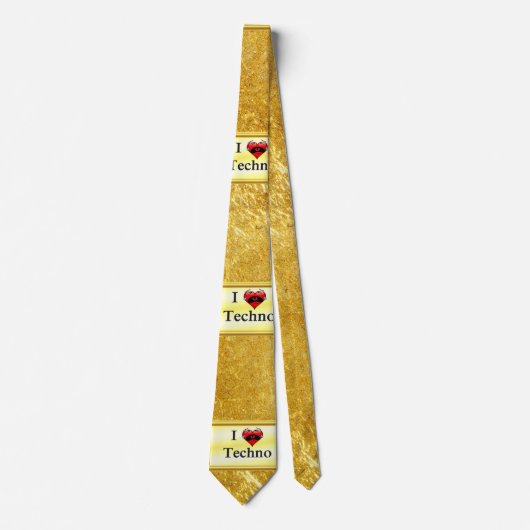 私はテクノを歌うおもしろい赤いハート ネクタイ (正面)