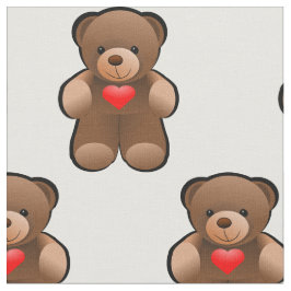 私はテディー・ベアのプリントの生地愛します ファブリック