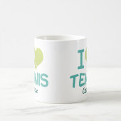 私はテニスが大好きカスタムかわいい コーヒーマグカップ (中央)