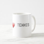 私はテニスのマグを愛します コーヒーマグカップ (正面右)