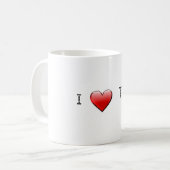私はテニスのマグを愛します コーヒーマグカップ (正面左)