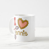 私はテニスを愛します コーヒーマグカップ (正面左)