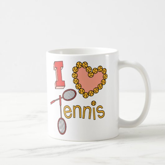私はテニスを愛します コーヒーマグカップ (右)