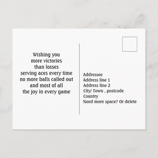 🎾私はテニスグリーンイエローテニス誕生日ポストが大好き ポストカード (裏面)