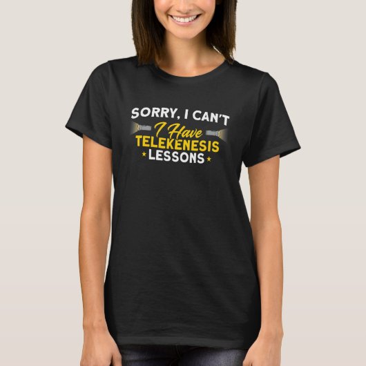 私はテレケネシスレッスハウス幽霊のよく出る幽霊フンを持っている Tシャツ (正面)