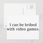 私はテレビゲームに夢中になる ポストカード (正面/裏面)