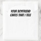 私はテレ気にの彼氏 – ovalステッカー 楕円形シール (バッグ)