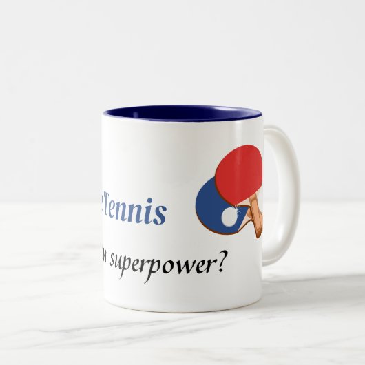 私はテー遊ブル・テニス、スーパーヒーロー ツートーンマグカップ (正面右)