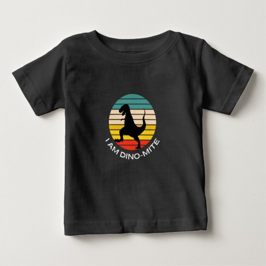 私はディノダニ恐竜の子供たちデザイン幼児t-shir ベビーTシャツ (正面)