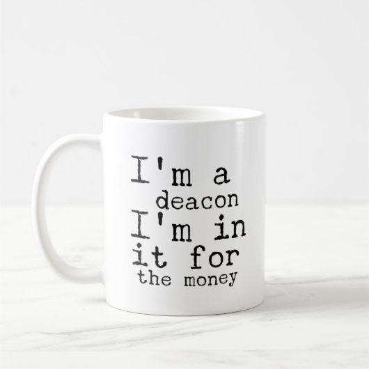 私はディーコンだおもしろいよ。 コーヒーマグカップ (左)