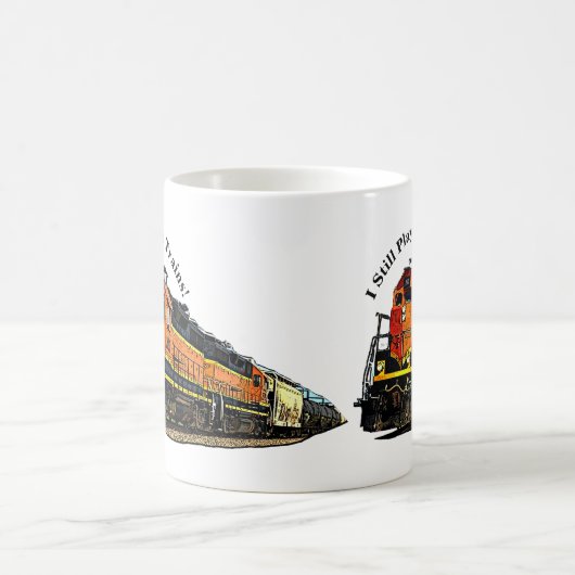 私はディーゼル遊列車機関車をまだ持っている コーヒーマグカップ (中央)