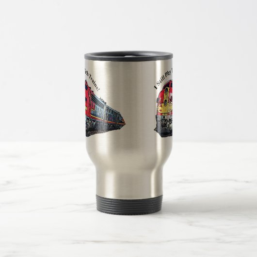 私はディーゼル遊列車機関車をまだ持っている トラベルマグ (中央)