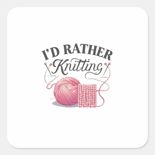 私はデジタルアートの編み物をデザインしたい スクエアシール (正面)