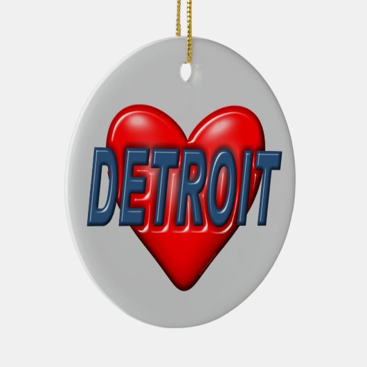私はデトロイトを愛します セラミックオーナメント (右)