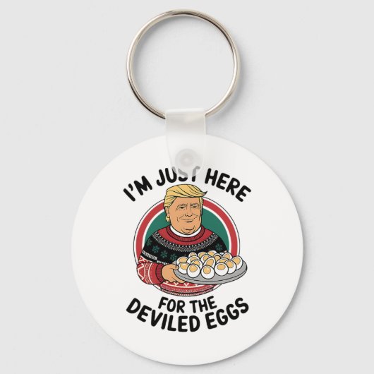 私はデビルエッグの感謝祭のためにちょうどここにおもしろいいる キーホルダー (正面)