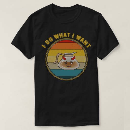 私はデビルコーヒーポット 動揺して Tシャツ (デザイン正面)