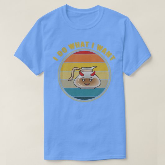 私はデビルコーヒーポット 動揺して Tシャツ (デザイン正面)