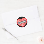 私はデビーが大好き。私はあなたを愛しているデビー。ハート ラウンドシール (封筒)