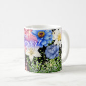 私はデリケートな花 コーヒーマグカップ (正面右)