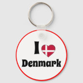 私はデンマークとデンマークのハートが大好き – 旅行/スポーツ キーホルダー (正面)