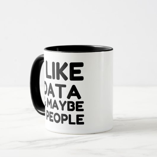 私はデータと多分3人が好き マグカップ (正面左)