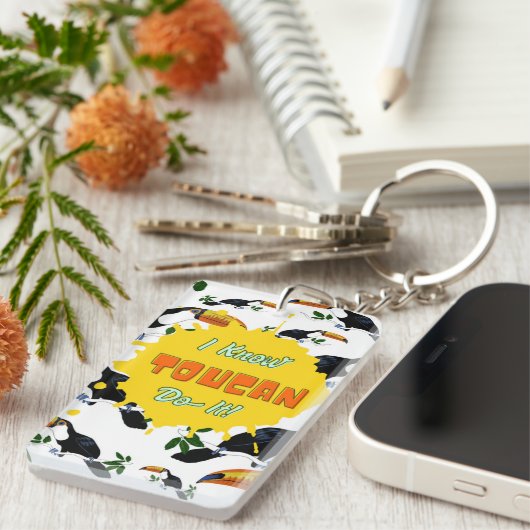 私はトゥーカンがそれを行うことを知っている キーホルダー (正面右)