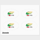 私はトウモロコシが大好き 楕円形シール (シート)