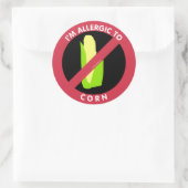 私はトウモロコシ食品アレルギーのシンボルキッズにアレルギーを持っている ラウンドシール (バッグ)