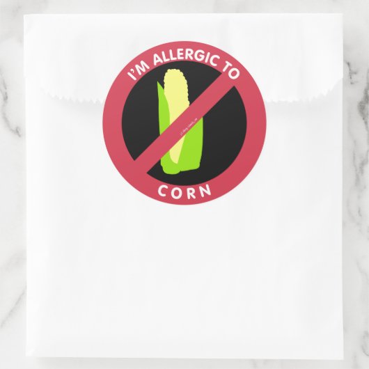 私はトウモロコシ食品アレルギーのシンボルキッズにアレルギーを持っている ラウンドシール (バッグ)