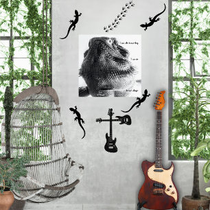 「私はトカゲの王だ」白黒トカゲ ポスター