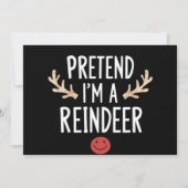私はトナカイの怠惰なクリスマスの衣装のふりをする 招待状 (正面)