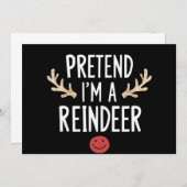 私はトナカイの怠惰なクリスマスの衣装のふりをする 招待状 (正面/裏面)